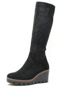Microfibre Wedged Long Boot - Black / 36