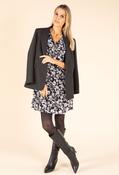 Floral Lace Half-Zip Dress - Black / 10 image