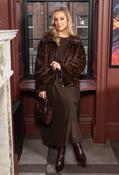 Faux Fur Zip-Up Jacket - Brown / F/S image