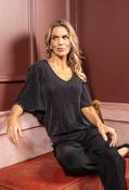 Angel Sleeve Sparkling Top - Silver / 10