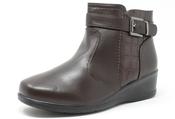 Croc Design Wedge Boot - Brown / 37