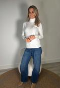 Soft Touch Roll Neck Knit Jumper - White / L/XL