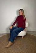Soft Touch Roll Neck Knit Jumper - Burgundy / S/M image