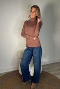 Soft Touch Roll Neck Knit Jumper - Dark Brown / S/M image
