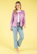 Vintage Leather Peplum Jacket - Lilac / 16