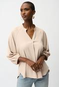 Mock Neck Puff-Sleeve Blouse - Beige / 10 image