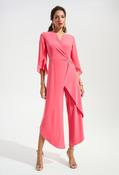 Formal Ruched V-neck Jumpsuit - Coral / 12 image