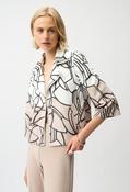 Collared Hip-length Blazer - Beige / XS