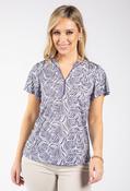 Tibico Leaf Print Top - Navy / 16 image