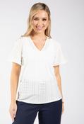 Tuni Crochet Detail Top - White / 18 image