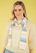 Wool Blend Striped Skinny Scarf - Pink/Yellow / F/S image