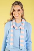 Wool Blend Striped Skinny Scarf - Blue/Pink / F/S image