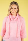 Wool Blend Skinny Scarf - Pink / F/S image