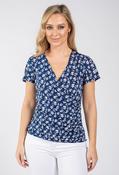 Lisa Floral Wrap Top - Navy / 18 image
