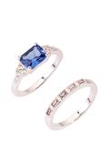 Deep Blue Ring Set - Silver / M/L image