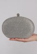 Diamante Round Clutch Bag - Silver / F/S image