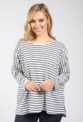 Relaxed Fit Striped Top - Navy/Cream / F/S image