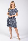 Floral Print Short Dress - Navy / 14 image