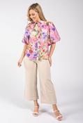 Floral Balloon Sleeve Blouse - Pink / 14 image