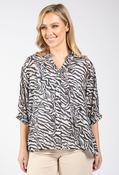Zebra Print Relaxed Fit Shirt - Black / 14 image