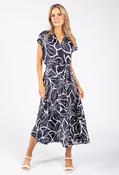 Plisse Pleated Wrap Midi Dress - Navy / 16 image