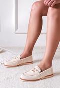 Buckle Detail Penny Loafer - Beige / 36 image