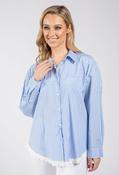 Broderie Anglaise Trim Striped Shirt image