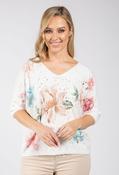 Floral Print Lux Alpaca Knit Jumper - Taupe / F/S image