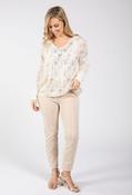 Gold Foil Detail Crochet Jumper - White / F/S image
