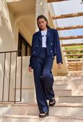 Short double-breasted blazer jacket - Navy / 36 image