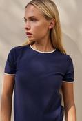 T-shirt with contrasting trim and round neck - Navy / M image