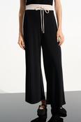 High-waisted Wide-leg Trousers - Black / S