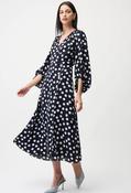 V-neck Polka-dot Wrap Dress - Navy / 12 image