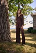 High-waisted Wide-leg Trousers - Chocolate / 10 image