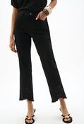 Embroidered Ankle-length Jeans - Black / 14