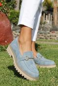 Soft Faux Suede Loafer - Blue / 40 image
