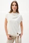 Knotted Cowl Neck Top - White / 12 image