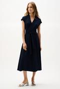 Belted V-Neck Wrap Dress - Navy / 8 image