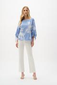 Striped Top With Puff Sleeves - Blue / 8 image
