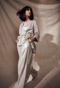 Foiled Linen Jacket - Beige / M image