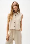 Cropped Sleeveless Casual Shirt - Beige / 10 image