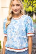 Floral Burst Top - Blue / L image