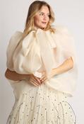 Organza Pussy Bow Blouse - Cream / F/S image
