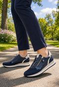 Contrast Side Zip Trainer - Navy / 40 image