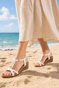 Braided Wedge Sandals - White / 39 image