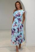 Betty Asymmetric Floral Print Midi Dress - Blue / 10 image