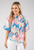Puff Sleeve Abstract Print Blouse - White / 10 image