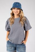 Heart Embroidered Bucket Hat - Jeans Blue / F/S image