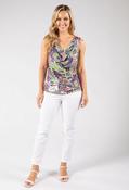 Olympia Palm Cowl Neck Top - Green / 14 image