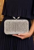 Diamante Drop Clutch Bag - Silver / F/S image
